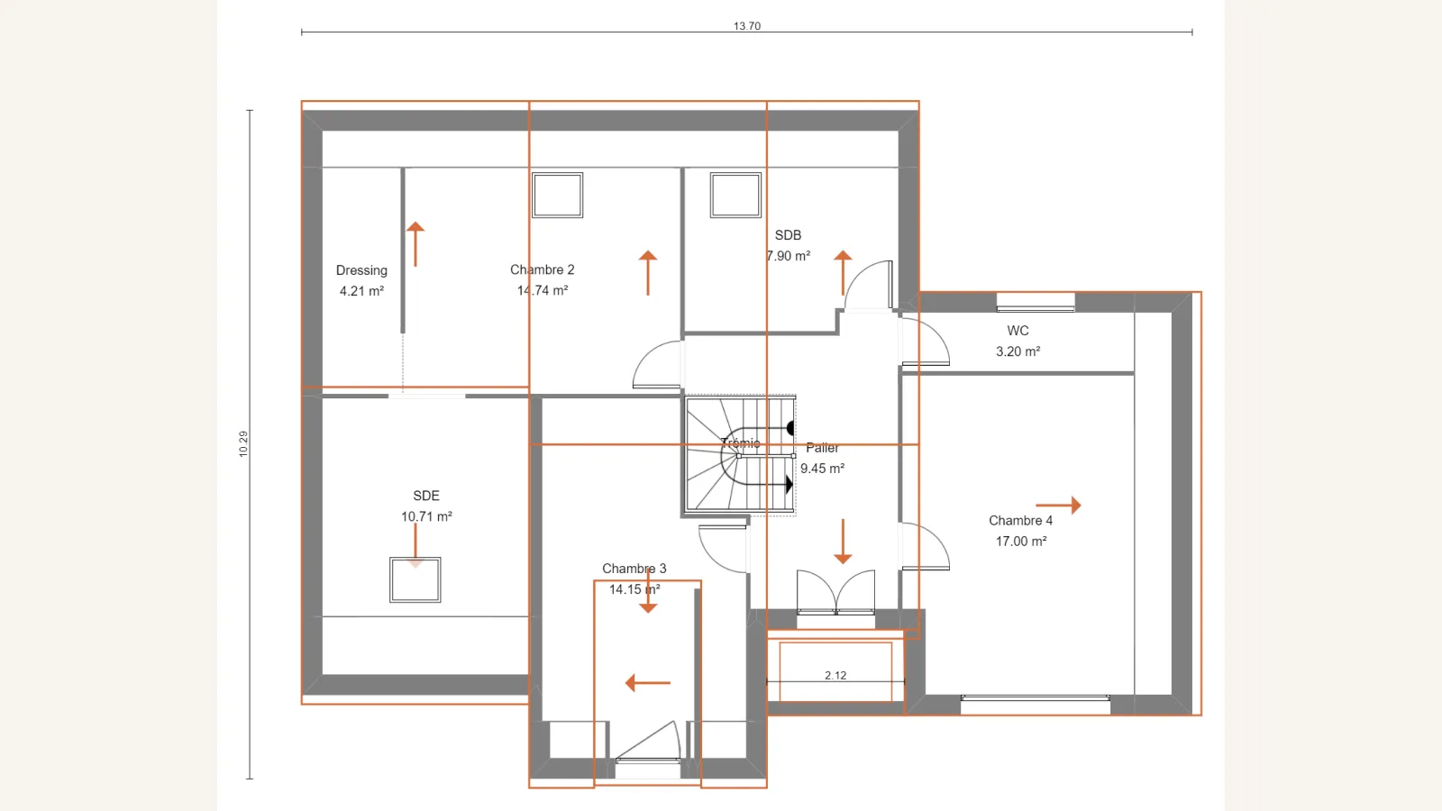 Plan étage de la maison ADONIS
