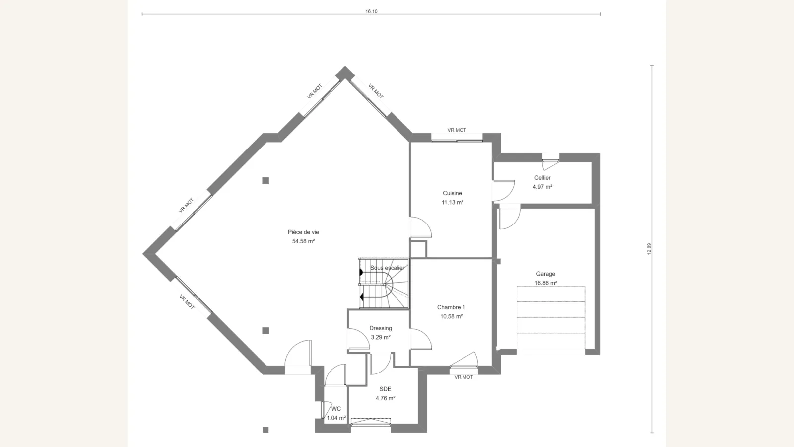 Plan rez-de-chaussée de la maison ANGELONIA