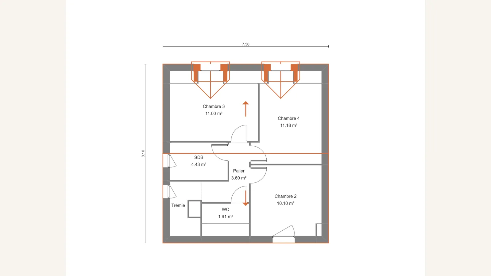 Plan étage de la maison CALLUNA