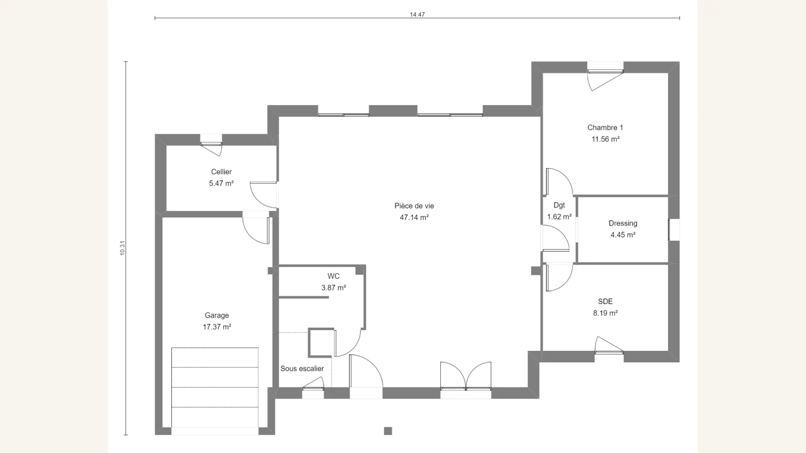 Plan rez-de-chaussée de la maison CALLUNA