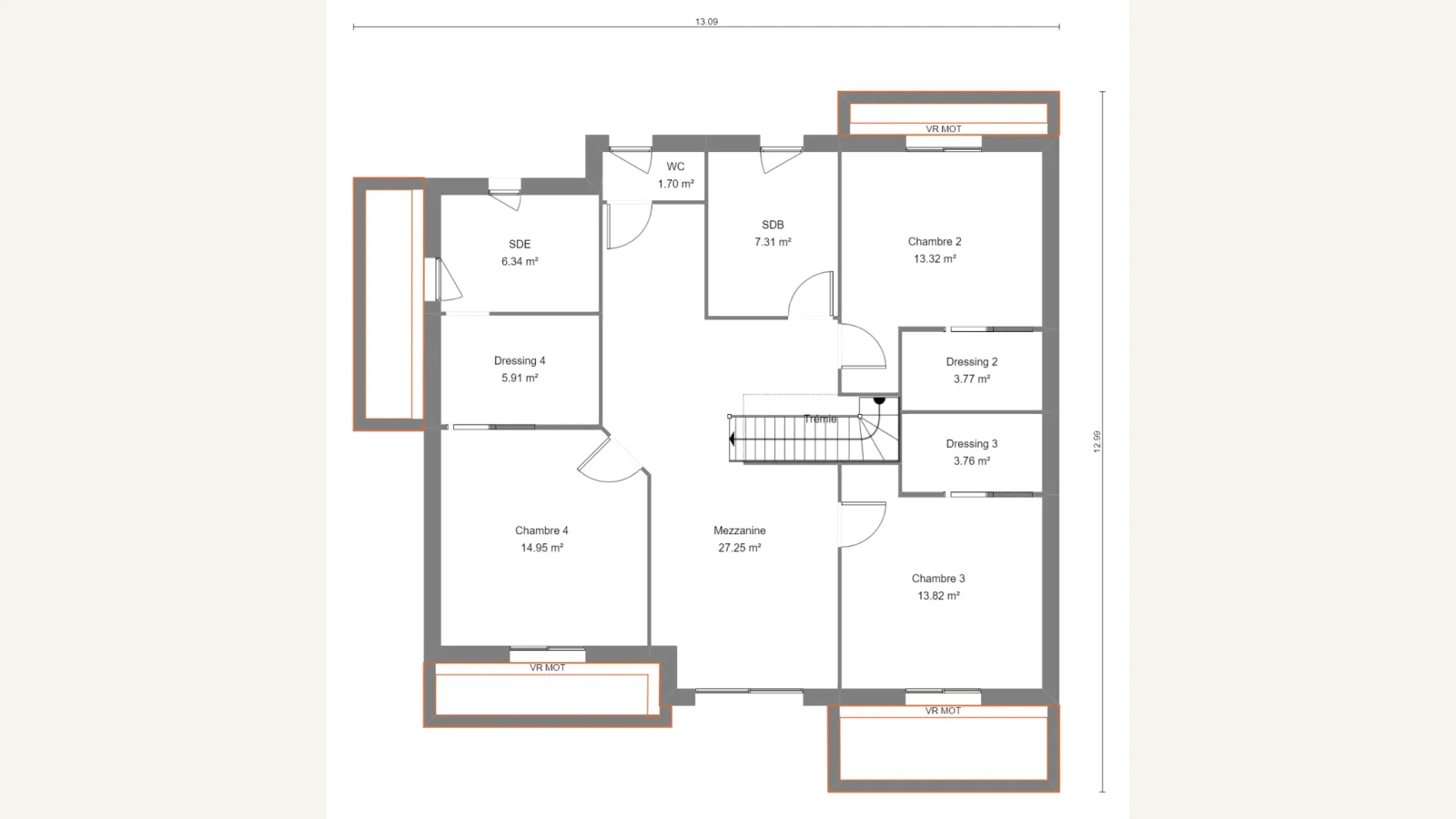 Plan étage de la maison ANEMONE