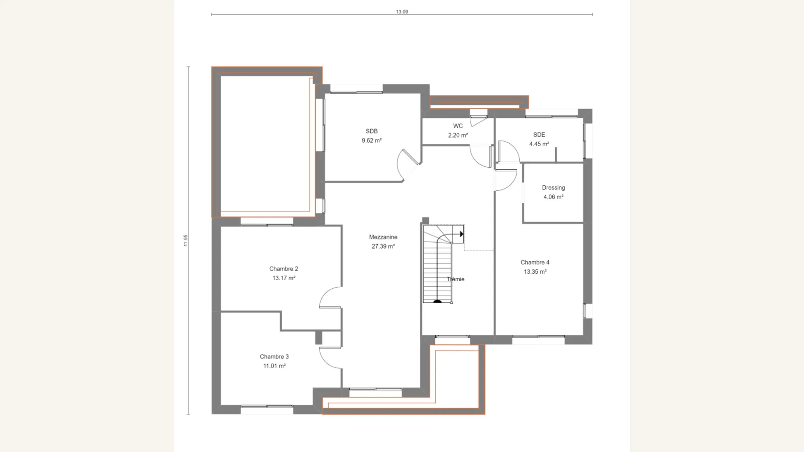 Plan étage de la maison BETULA