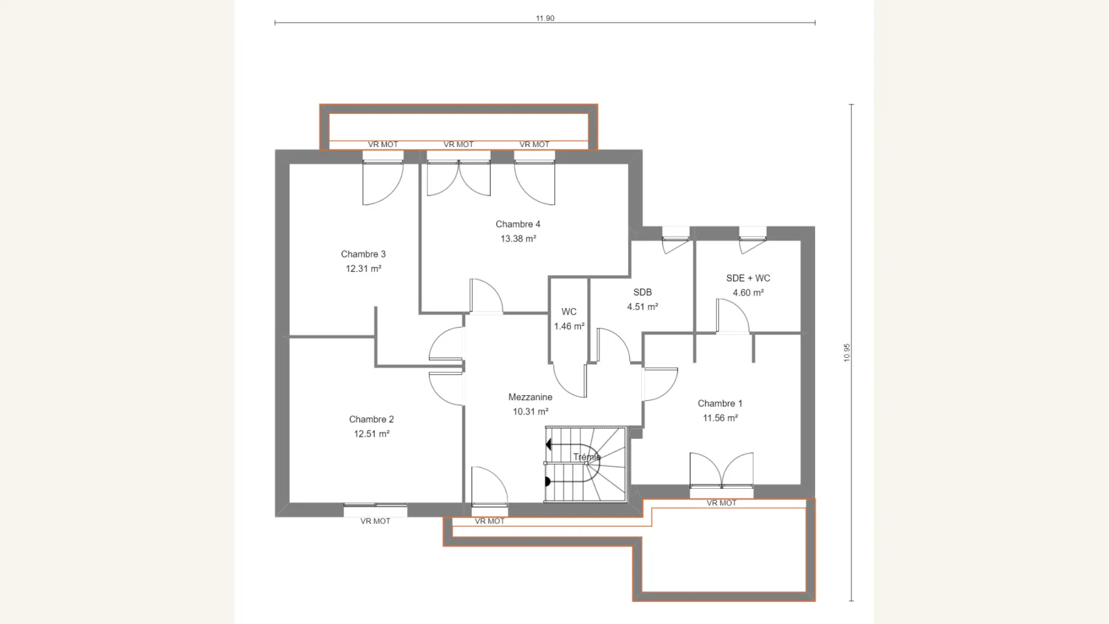 Plan étage de la maison FUSCHIA