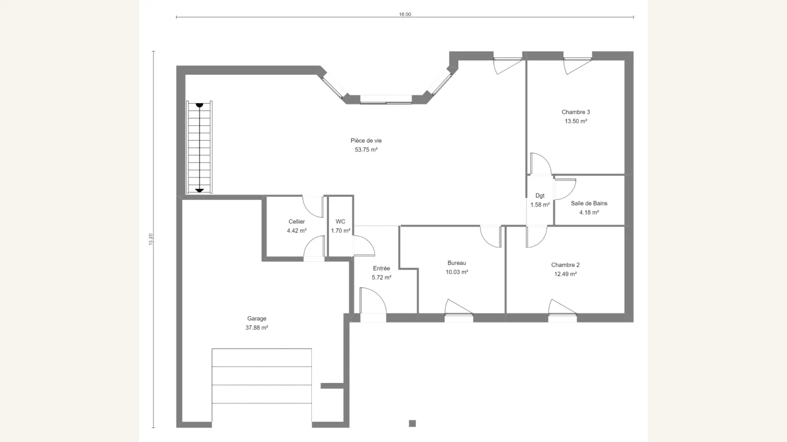 Plan rez-de-chaussée de la maison OSTRYA