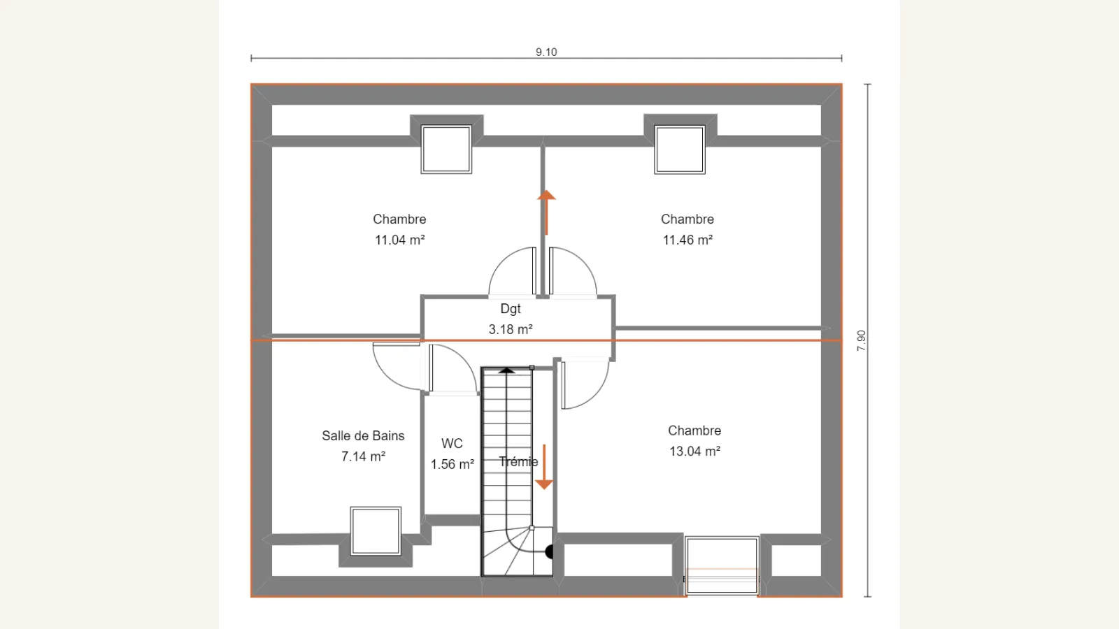 Plan étage de la maison SCILLA