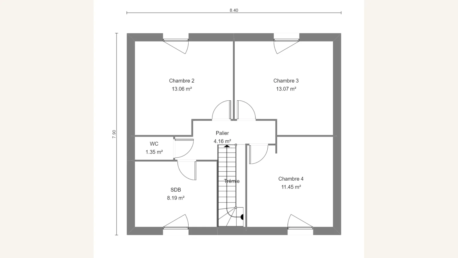 Plan étage de la maison CLIVIA