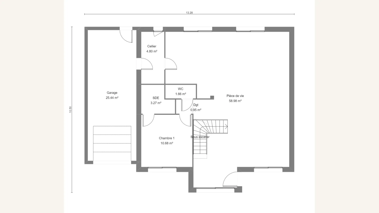 Plan rez-de-chaussée de la maison DAHLIA