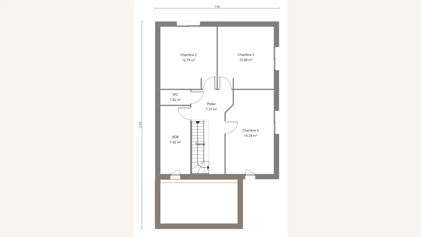 Plan étage de la maison PYRUS