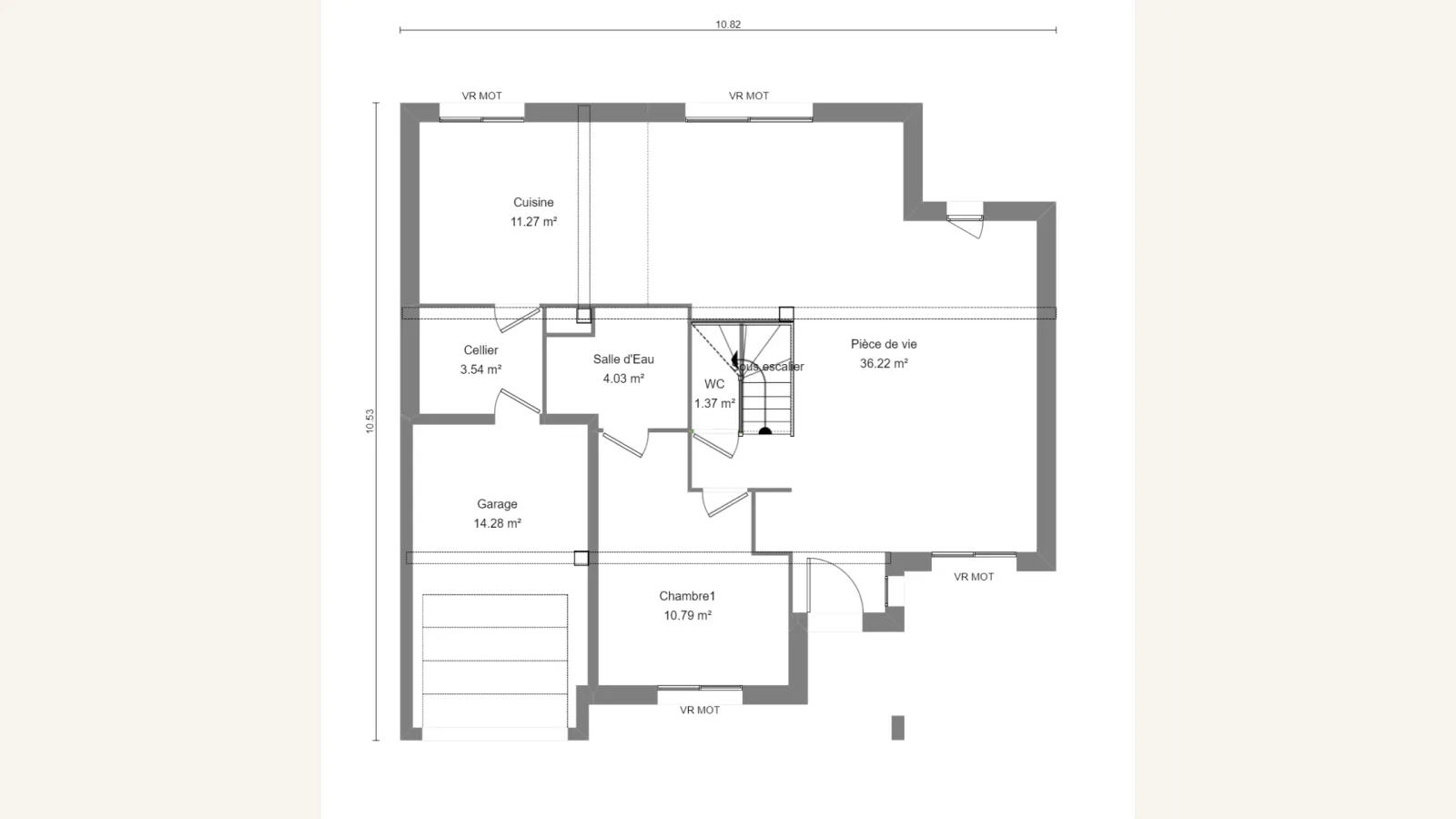 Plan rez-de-chaussée de la maison SILENE