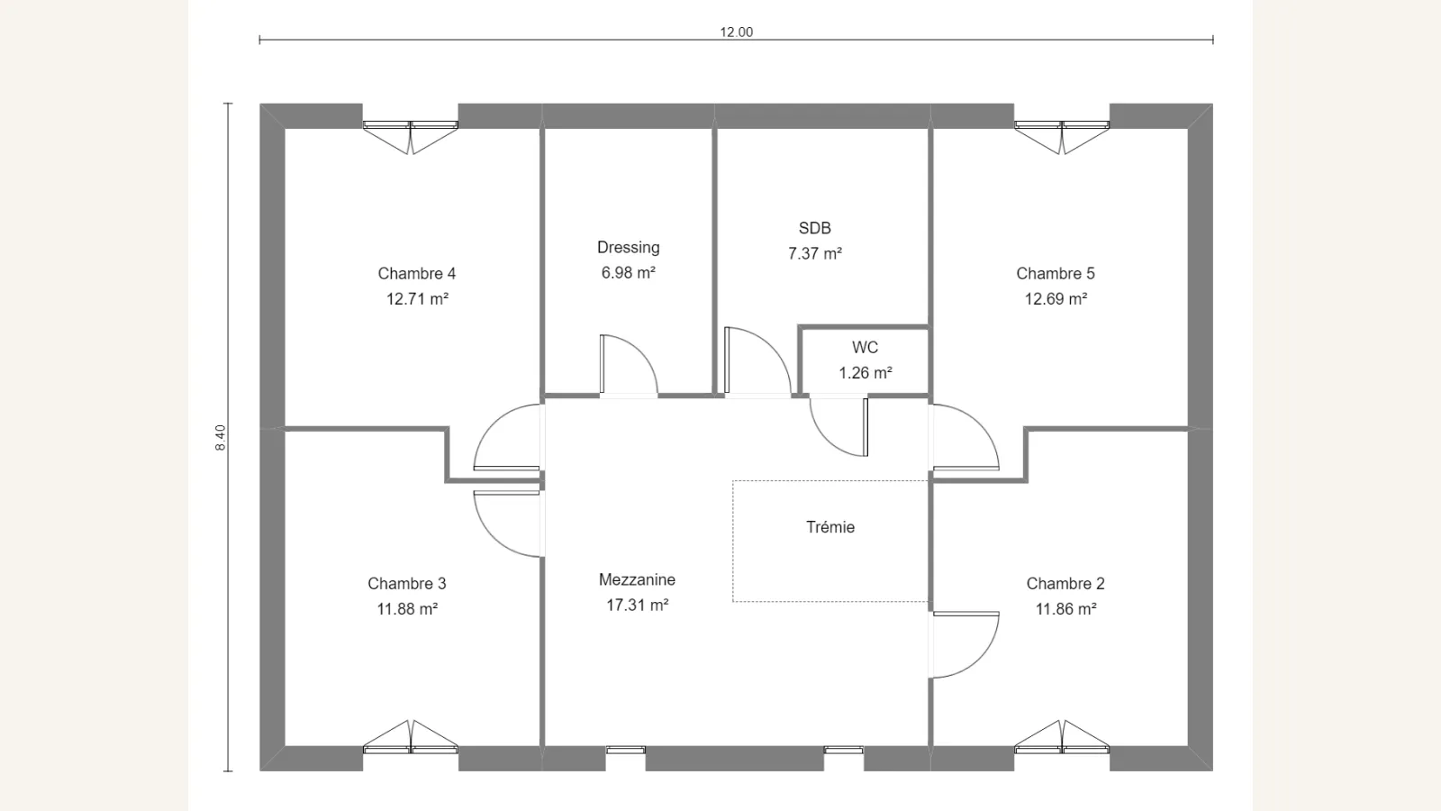 Plan étage de la maison ALLIUM
