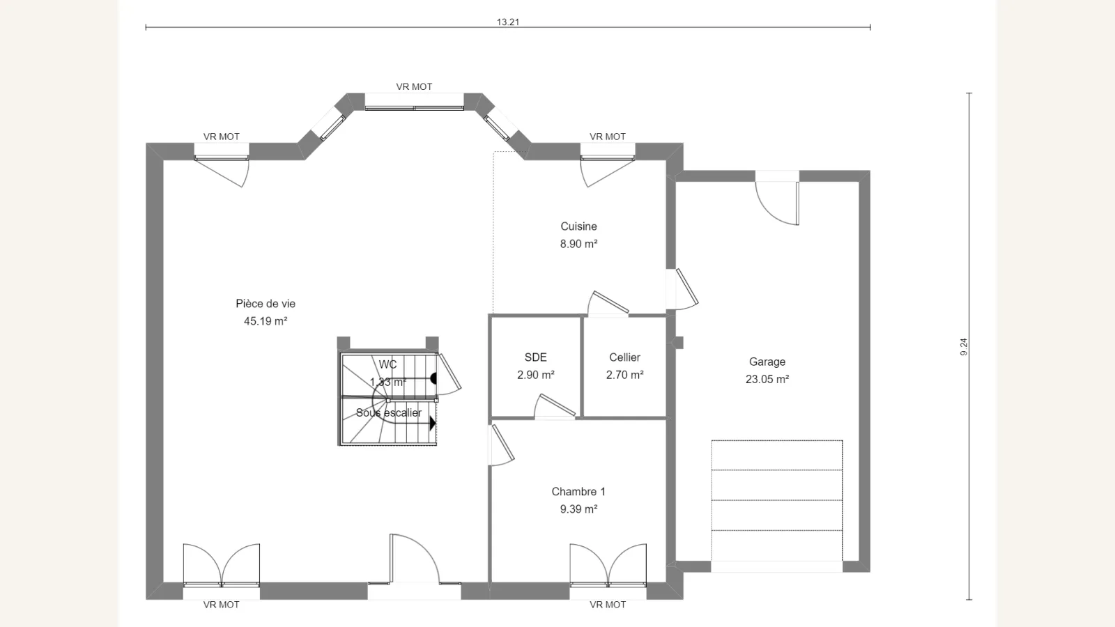 Plan rez-de-chaussée de la maison CARLINA