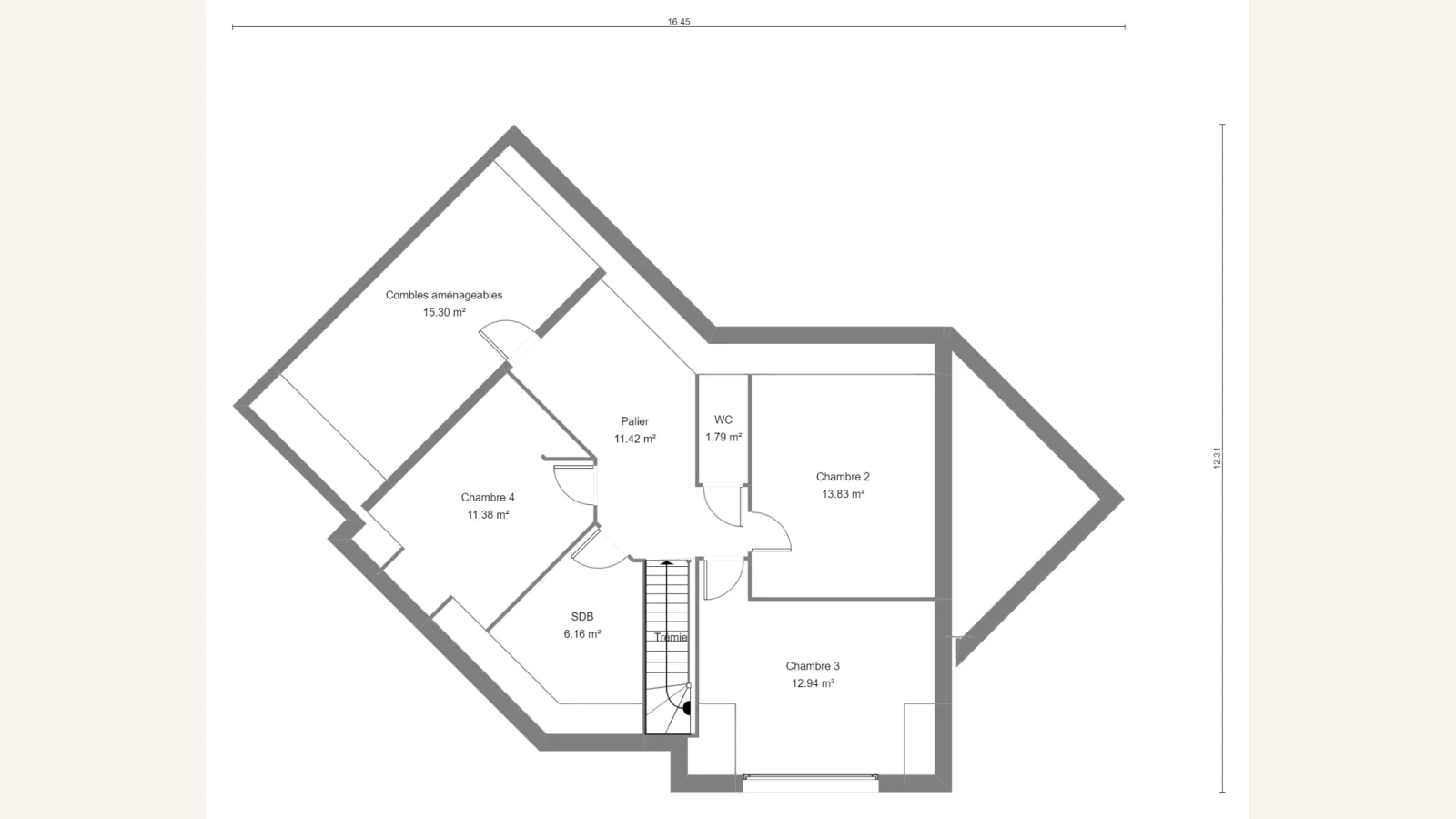 Plan étage de la maison LOBELIA