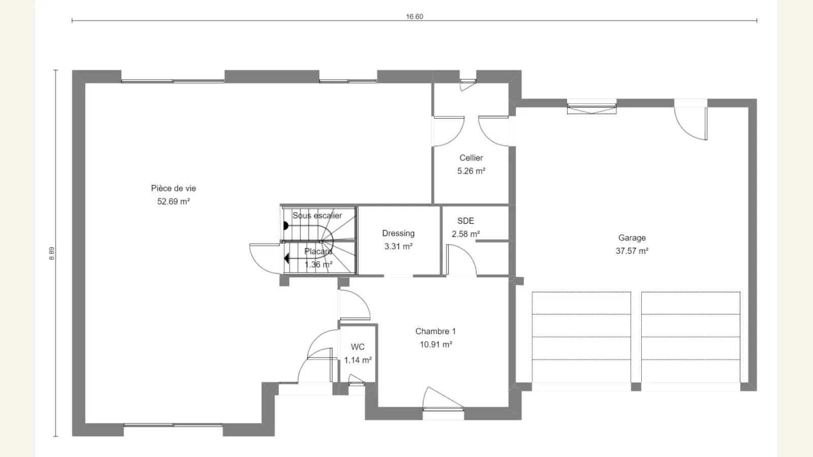 Plan rez-de-chaussée de la maison SALVIA