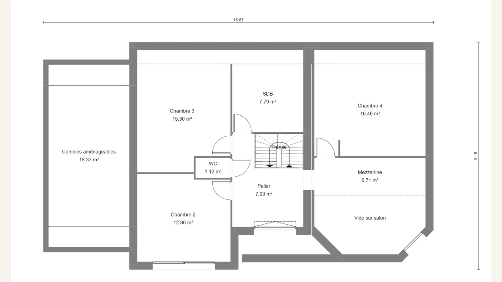 Plan étage de la maison STERALLIA