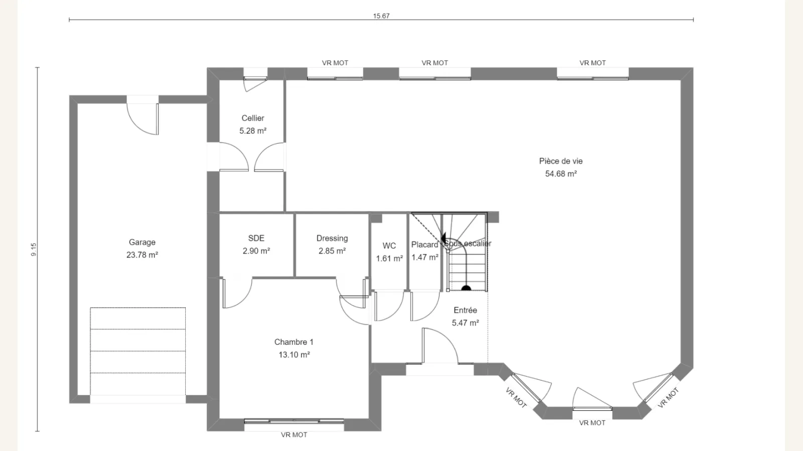 Plan rez-de-chaussée de la maison STERALLIA