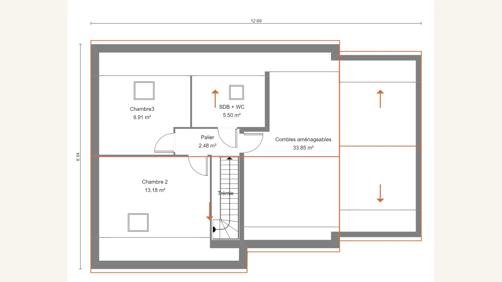 Plan étage de la maison TILIA 83