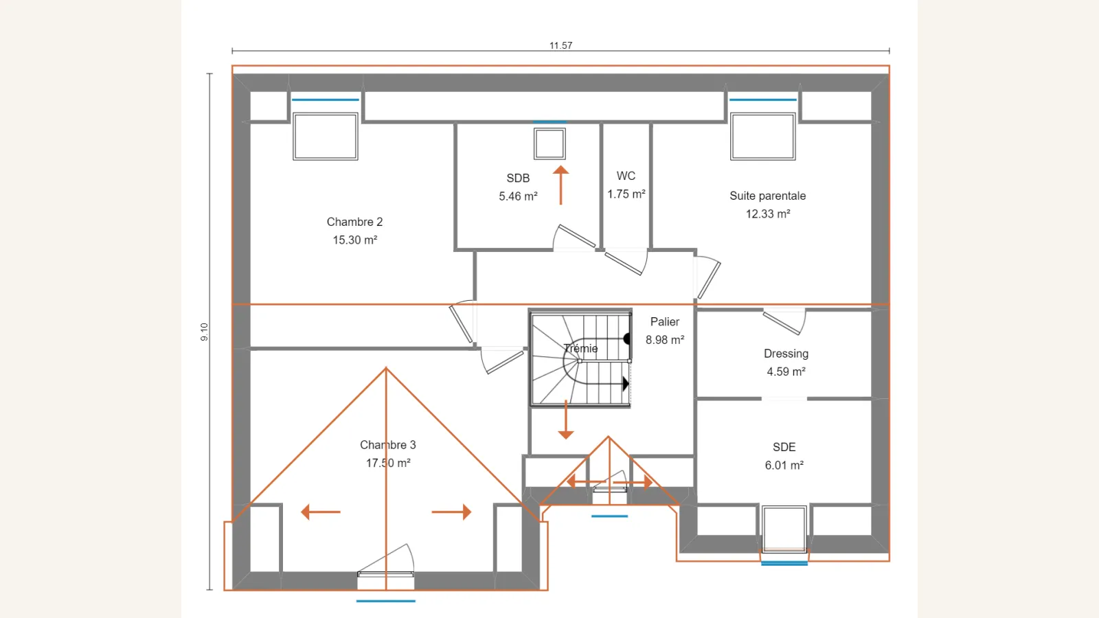 Plan étage de la maison TULIPA 125