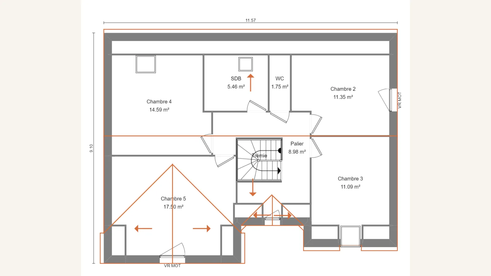 Plan étage de la maison TULIPA 126