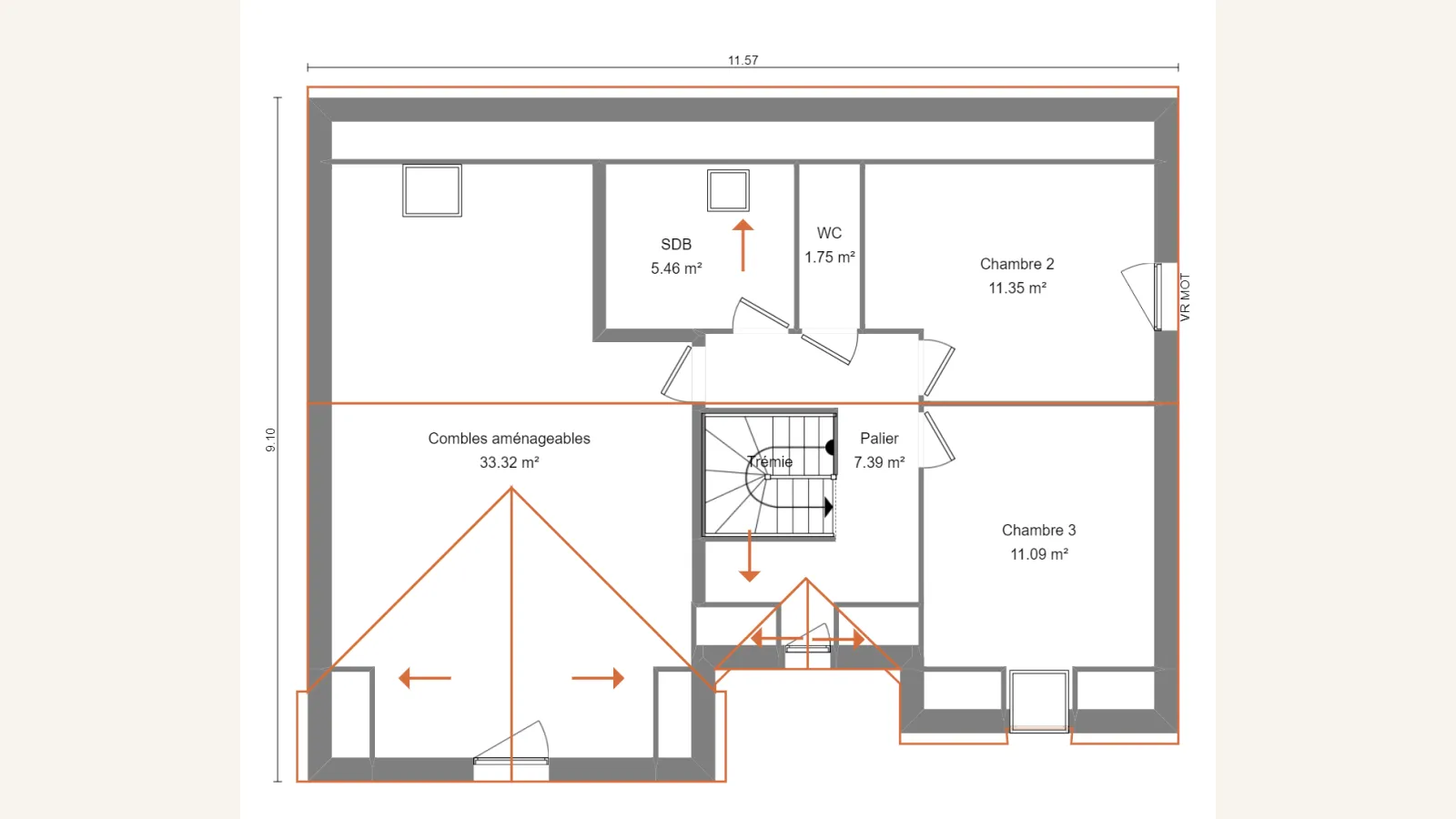 Plan étage de la maison TULIPA 95