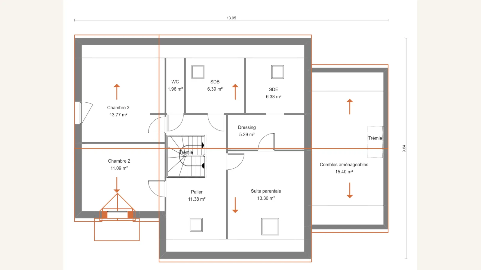 Plan étage de la maison VERONICA 126