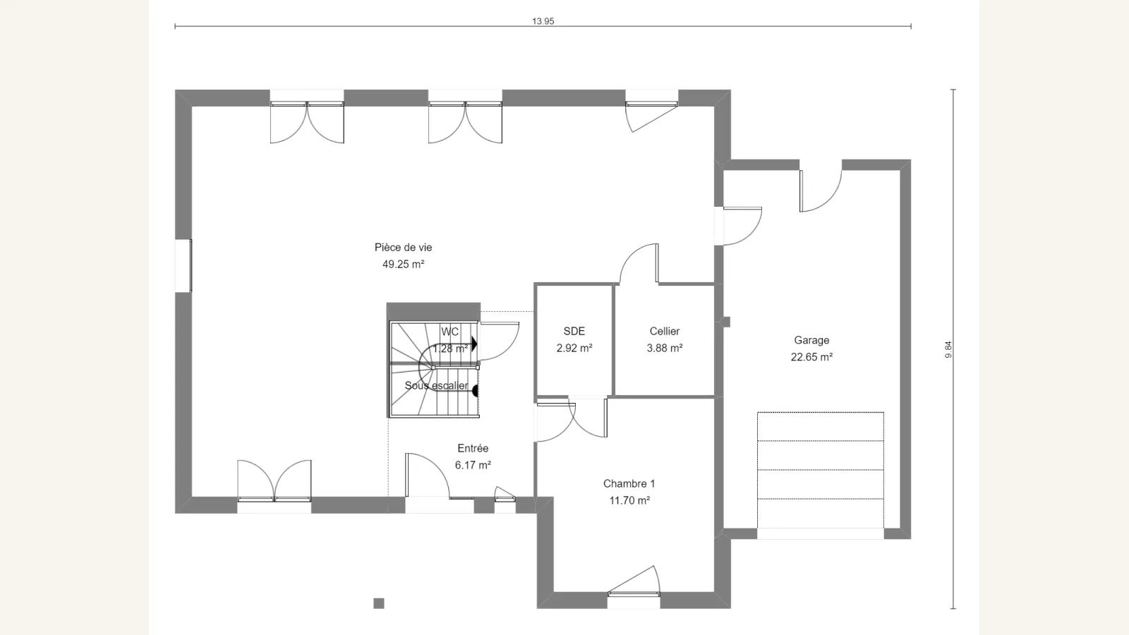 Plan rez-de-chaussée de la maison VERONICA 126