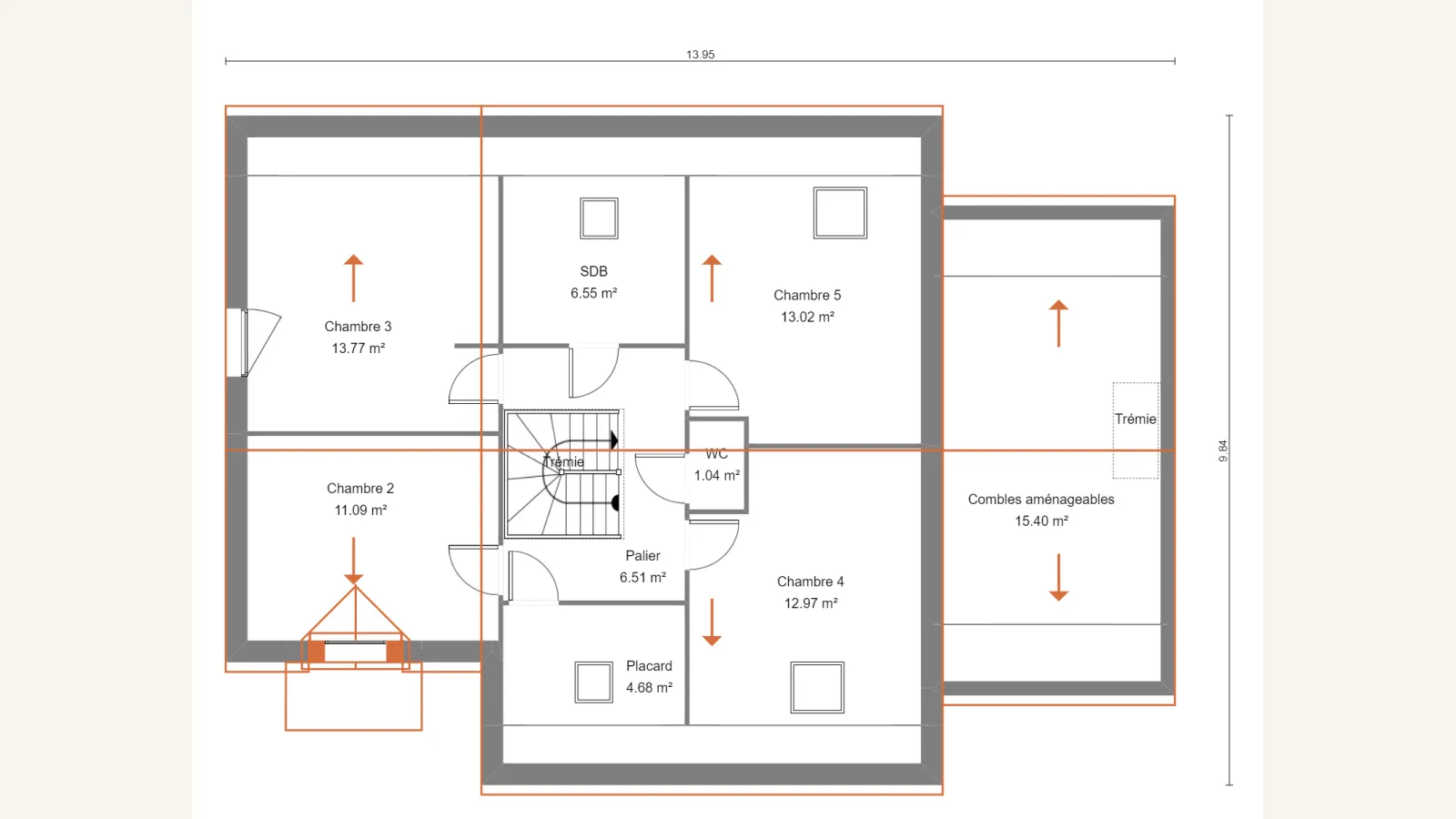 Plan étage de la maison VERONICA 126