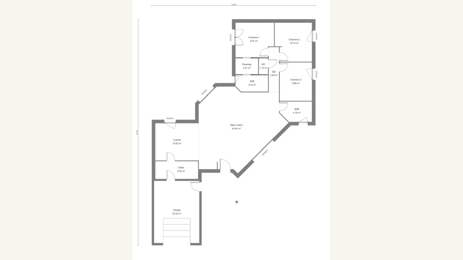 Plan plain-pied de la maison DALEA