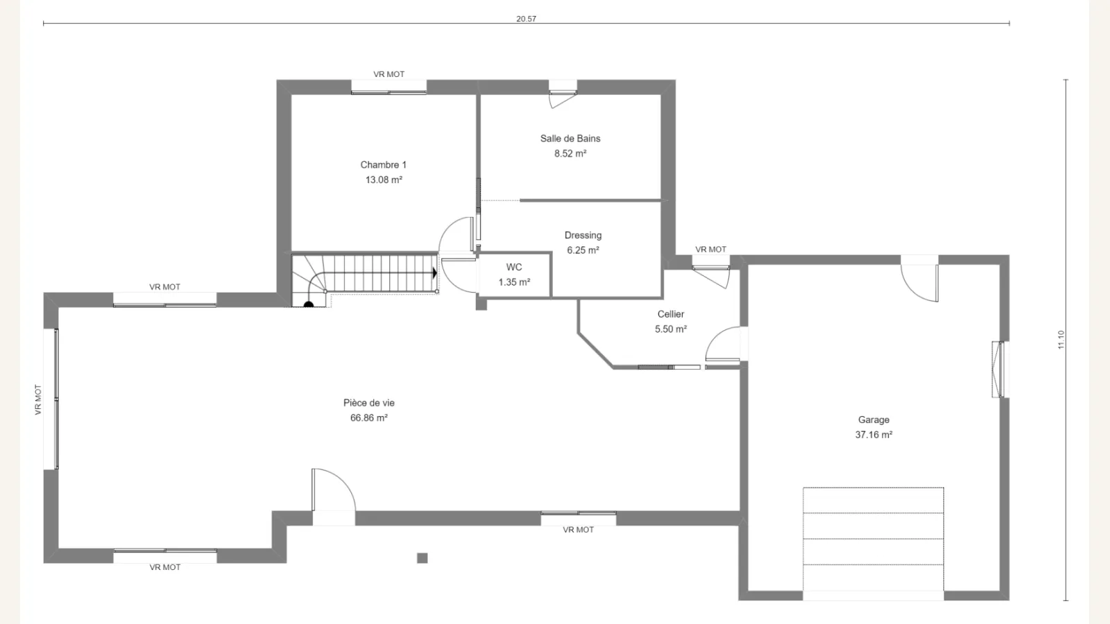 Plan rez-de-chaussée de la maison ASARINA