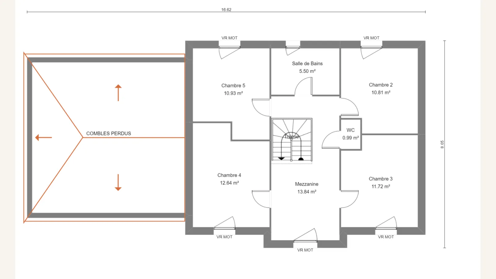 Plan étage de la maison DAPHNE