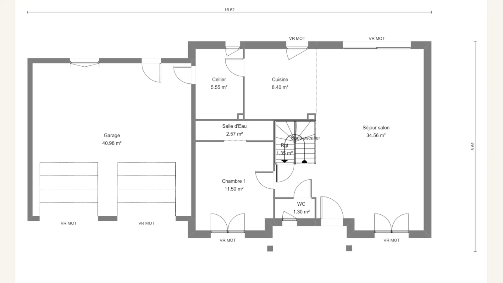 Plan rez-de-chaussée de la maison DAPHNE