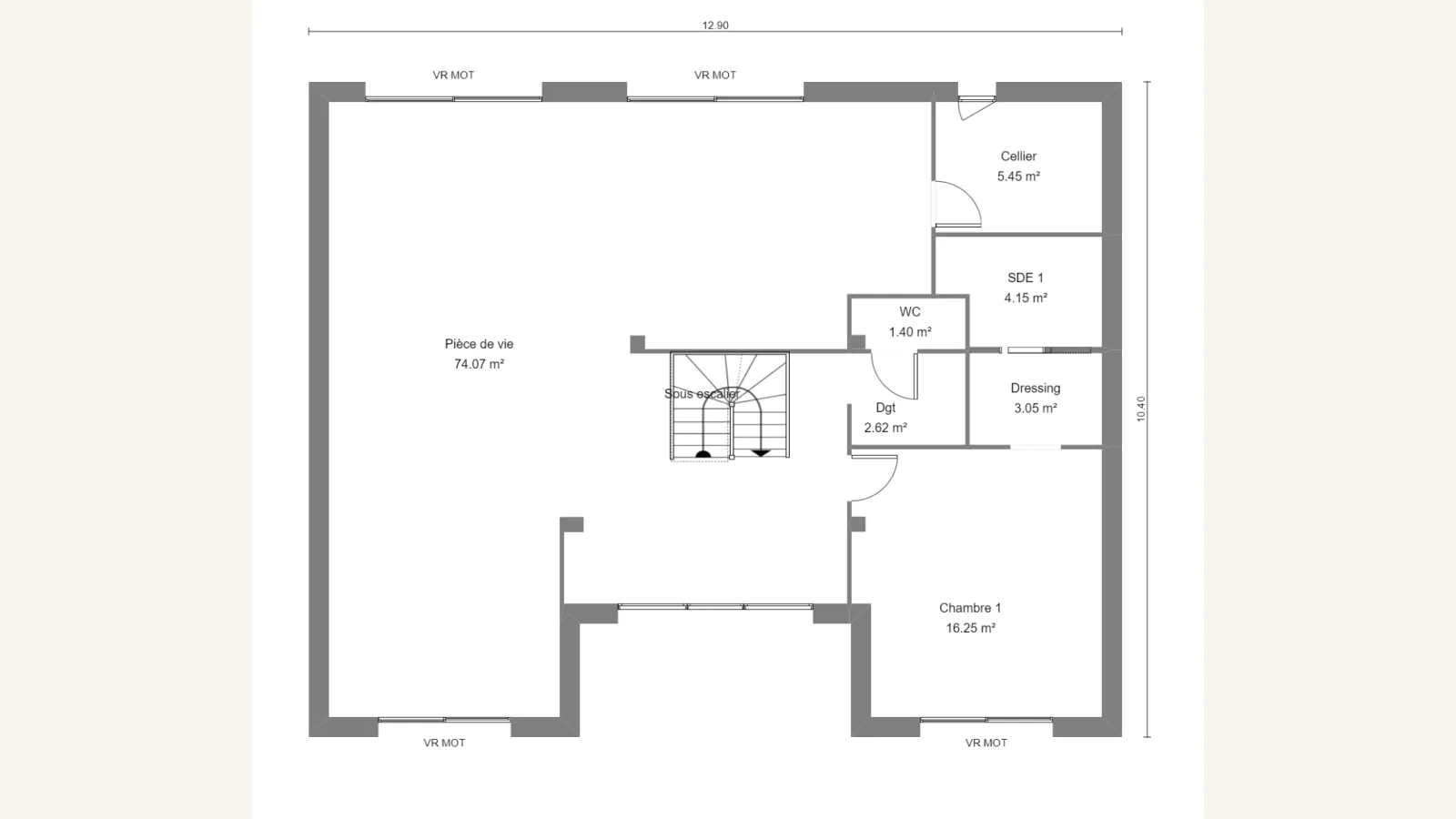 Plan rez-de-chaussée de la maison HIBISCUS