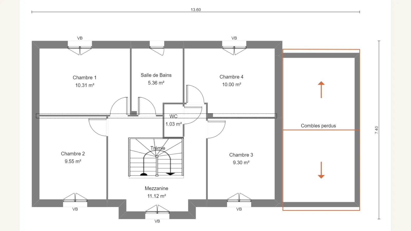 Plan étage de la maison IBERIS