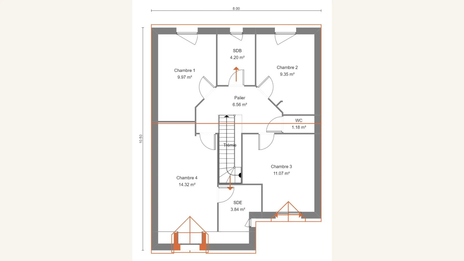 Plan étage de la maison KERRIA