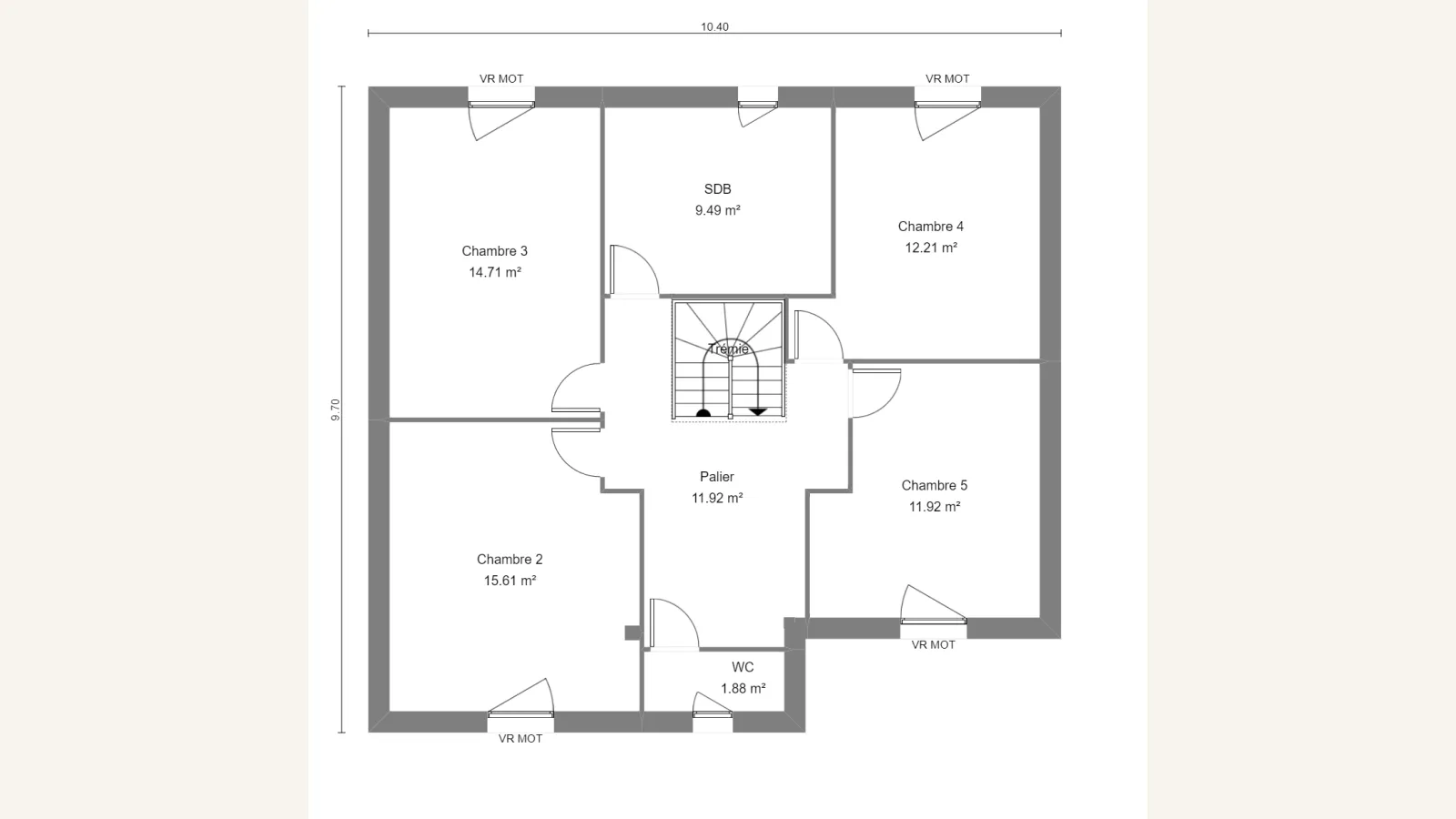 Plan étage de la maison MALVA