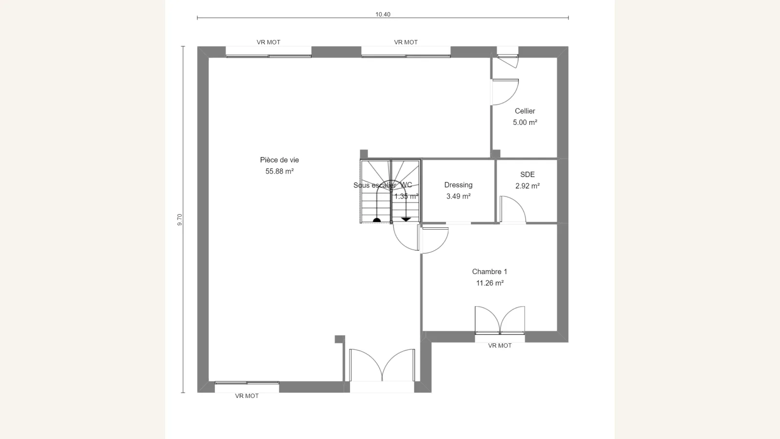 Plan rez-de-chaussée de la maison MALVA