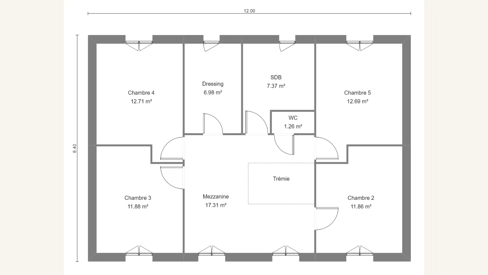 Plan étage de la maison MIRABILIS